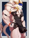  anthro bulge clothing hand_on_bulge hi_res humanoid jockstrap knuxlight legendary_pok&eacute;mon looking_at_viewer male nintendo pok&eacute;mon pok&eacute;mon_(species) solgaleo solo underwear video_games 