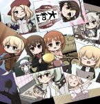  6+girls absurdres anchovy_(girls_und_panzer) apron asymmetrical_bangs ballerina ballet ballet_slippers bandages bandaid bandaid_on_head bangs baseball_cap baseball_jersey baseball_mitt bird black_jacket black_shirt black_skirt blonde_hair blue_eyes blue_sky blunt_ends boko_(girls_und_panzer) bow braid branch brown_eyes brown_hair casual cherry_blossoms closed_eyes closed_mouth cloud cloudy_sky cooking crescent_moon dancing dango dango_hair_ornament darjeeling_(girls_und_panzer) dirty dirty_face dress drill_hair eighth_note eyebrows_visible_through_hair floral_print food food_themed_hair_ornament frown girls_und_panzer green_hair grey_shirt grin ground_vehicle hair_intakes hair_ornament hat hat_bow headband high-waist_skirt highres holding holding_instrument holding_knife holding_needle holding_stuffed_toy indoors instrument jacket japanese_clothes jitome katyusha_(girls_und_panzer) kay_(girls_und_panzer) kimono knife kumo_(atm) layered_skirt leg_up light_blush light_brown_hair light_frown long_hair long_sleeves marie_(girls_und_panzer) medium_hair mika_(girls_und_panzer) military military_uniform military_vehicle moon motor_vehicle multiple_girls music musical_note needle night night_sky nishi_kinuyo nishizumi_maho nishizumi_miho one_eye_closed one_side_up open_mouth outdoors outstretched_arms pantyhose panzerkampfwagen_ii parted_lips photo_(object) pink_dress pink_shirt playing_instrument red_eyes red_headband red_kimono red_shirt sanshoku_dango sewing shimada_arisu shirt short_hair siblings sideways_hat silver_hair singing sisters sitting skirt sky sleeves_rolled_up smile spread_arms standing standing_on_one_leg stuffed_animal stuffed_bunny stuffed_toy sun_hat suspender_skirt suspenders t-shirt tank teddy_bear thumbs_up trait_connection tree trophy turtleneck tutu twin_braids twin_drills twintails uniform viola_(instrument) wagashi white_headwear white_legwear white_shirt wide_sleeves yellow_apron younger 