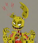  absurd_res animatronic five_nights_at_freddy&#039;s five_nights_at_freddy&#039;s_3 green_body green_nose half-closed_eyes hi_res lagomorph leporid machine male mammal narrowed_eyes open_mouth rabbit robot signature smile solo springtrap_(fnaf) teeth torn_bodysuit undead video_games vivicarol0200 white_eyes yellow_body 