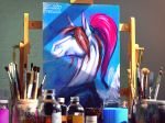  anthro artwork_(digital) digital_drawing_(artwork) digital_media_(artwork) equid equine female horse mammal pegasus portrait smile solo sunny_way wings 
