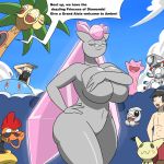  1:1 abs alolan_exeggutor amber_(igph) ambiguous_gender big_breasts bodily_fluids breasts camera castform cigar competition convenient_censorship covering covering_breasts crowd ditto_(pok&eacute;mon) drooling elemental_creature elemental_humanoid english_text eyes_closed eyewear female feral flora_fauna glasses group hand_on_breast hand_on_hip hi_res huge_breasts human humanoid igphhangout jellicent magneton male mammal mimikyu mineral_fauna mineral_humanoid nintendo nude plant pok&eacute;mon pok&eacute;mon_(species) public_nudity regional_form_(pok&eacute;mon) saliva scrafty speaker speech_bubble sunglasses text video_games 