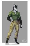  abs absurd_res akivia_wolf anthro army army_uniform biceps canid canine canis clothed clothing dog_tags gun handgun hi_res humanoid ladychimaera male male/male mammal military military_uniform muscular muscular_male pistol ranged_weapon solo uniform weapon weapon_holster wolf 