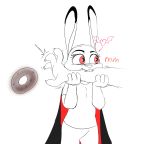  &lt;3 2020 anthro bite buckteeth cape clothed clothing disembodied_hand disney doughnut duo fangs food fully_clothed hi_res judy_hopps lagomorph leporid mammal rabbit simple_background spoof_(artist) teeth white_background zootopia 