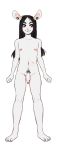  absurd_res albino anthro black_hair dozybunn foreskin foreskin_piercing genital_piercing genitals goth hair hi_res lagomorph leporid long_hair male mammal metalhead morgan navel nipplepiercing nipples penis piercing rabbit scar solo uncut 