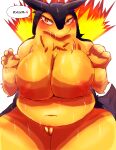 5_fingers absurd_res anthro areola badger barely_visible_genitalia barely_visible_vulva belly big_belly big_breasts blue_body blue_fur blush blush_lines bodily_fluids breasts claws closed_smile dialogue felipotyphlosion female fingers fire flaming_hair flaming_mane fluffy fur generation_2_pokemon genitals hi_res huge_breasts long_ears male mammal mature_female mouth_closed mustelid musteline navel neck_tuft nintendo nipples nude nude_anthro nude_female overweight overweight_anthro overweight_female pokemon pokemon_(species) pokemorph pseudo_hair pseudo_mane rawr red_eyes simple_background slightly_chubby slightly_chubby_anthro slightly_chubby_female smile solo speech_bubble sweat sweaty_body sweaty_breasts sweaty_legs sweaty_thighs tan_body tan_fur text thick_thighs tuft typhlosion vulva white_background wide_hips