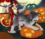  angel_(velvetvlade) animal_genitalia animal_vulva anthro anthro_on_feral anthro_penetrating anthro_penetrating_feral bestiality black_vulva blue_eyes canid canine canine_genitalia canine_vulva canis cutaway duo english_text felid female female_penetrated feral feral_penetrated food fruit fur genitals green_eyes grey_body grey_fur hair heterochromia hi_res killthe_demon male male/female male_penetrating male_penetrating_female mammal markings melee_weapon moon night object_in_mouth outside penetration penile penile_penetration penis_in_vagina plant pumpkin red_body red_fur red_hair sex short_hair side_view standing striped_arms striped_legs striped_markings striped_tail stripes sword sword_in_mouth tail tail_markings text vaginal vaginal_penetration vulva weapon weapon_in_mouth wolf yellow_body yellow_eyes yellow_fur 