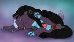 anal anal_penetration animal_genitalia animal_penis balls black_body black_claws black_fur black_nose black_pawpads blue_balls blue_claws blue_eyes blue_pawpads canid canine canine_genitalia canine_penis claws duo erection eyes_closed feral feral_on_feral feral_penetrated feral_penetrating feral_penetrating_feral fur genitals gradient_background grey_balls grey_body grey_fur hi_res killthe_demon knot looking_pleasured lying male male/male male_penetrated male_penetrating male_penetrating_male mammal on_side open_mouth pawpads penetration penile penile_penetration penis penis_in_ass purple_body purple_fur red_penis sex simple_background tongue tongue_out 