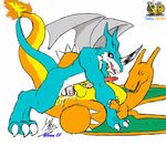  animated charizard crossover digimon exveemon glenn pokemon surfing_charizard 