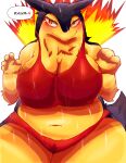 2026 5_fingers absurd_res anthro badger barely_visible_genitalia barely_visible_vulva belly big_belly big_breasts bikini bikini_top blue_body blue_fur blush blush_lines bodily_fluids breasts claws closed_smile clothed clothed_anthro clothed_female clothing dialogue digital_drawing_(artwork) digital_media_(artwork) ears felipotyphlosion female fingers fire flaming_hair flaming_mane fluffy fur generation_2_pokemon genitals hi_res huge_breasts long_ears mammal mature_female mouth_closed mustelid musteline navel neck_tuft nintendo overweight overweight_anthro overweight_female panties pokemon pokemon_(species) pokemorph pseudo_hair pseudo_mane rawr red_bikini red_bikini_top red_clothing red_eyes red_panties red_swimwear red_underwear simple_background slightly_chubby slightly_chubby_anthro slightly_chubby_female smile solo speech_bubble sweat sweaty_body sweaty_breasts sweaty_legs sweaty_thighs swimwear tan_body tan_fur text thick_thighs tuft two-piece_swimsuit typhlosion underwear vulva white_background