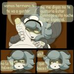  anthro big_breasts big_butt breasts butt creepy_face cyn_(murder_drones) duo female genitals glitch_productions hi_res machine male male/female murder_drones n_(murder_drones) penis robot robot_anthro scary spanish_text speech_bubble tannicfer text thick_thighs 