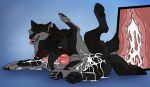  animal_genitalia animal_penis anus balls black_anus black_body black_claws black_fur black_nose black_pawpads bodily_fluids canid canine canine_genitalia canine_penis claws cum cum_in_ass cum_inside cutaway duo echo_(wolffylegend) erection eyes_closed fangs feral feral_on_feral feral_penetrated feral_penetrating feral_penetrating_feral fur genital_fluids genitals grey_balls grey_body grey_claws grey_fur hi_res internal killthe_demon kite lying male male/male male_penetrated male_penetrating male_penetrating_male mammal markings on_side open_mouth pawpads penetration penis red_markings sex simple_background sitka teeth tongue tongue_out 
