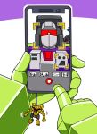  beni_(nikaidera) cellphone decepticon facial_recognition holding holding_phone looking_at_phone mecha no_humans phone photobomb pov red_eyes scrapper_(transformers) smartphone starscream transformers transformers:_revenge_of_the_fallen transformers_(live_action) v 
