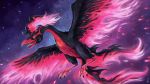  2020 ambiguous_gender avian black_body black_claws black_feathers blue_eyes claws digital_media_(artwork) feathers feral fire flaming_wings flying galarian_moltres kanizo legendary_pok&eacute;mon looking_at_viewer nintendo open_mouth pok&eacute;mon pok&eacute;mon_(species) red_body red_feathers regional_form_(pok&eacute;mon) solo spread_wings talons toe_claws tongue video_games wings 