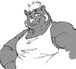  2020 anthro clothing exe_exem kemono male mammal overweight overweight_anthro overweight_male portrait shirt simple_background solo suid suina sus_(pig) topwear white_background wild_boar 