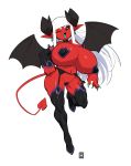  big_breasts breasts cleavage clothed clothing demon female hi_res horn horned_humanoid huge_breasts humanoid not_furry red_body red_skin solo spade_tail thehelmetguy thick_thighs wide_hips winged_humanoid wings 