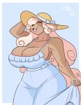  anthro breasts canid canine canis domestic_dog female hi_res jwinkz mammal solo sun_hat sundress 