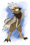  2020 anthro avian beak bird bubo_(genus) feathers female great_horned_owl hi_res owl simple_background solo tagme talons true_owl twiglet vagoncho wings 