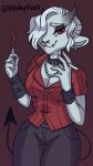  animal_humanoid bovid bovid_humanoid breasts caprine caprine_demon caprine_humanoid cleavage clothed clothing demon demonic female goat goat_demon goat_humanoid goth helltaker hi_res humanoid mammal mammal_humanoid nooks punk smoking solo zdrada_(helltaker) 