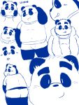  2016 anthro blush bottomwear bulge butt clothing debudave_12 eyes_closed giant_panda hi_res kemono male mammal overweight overweight_anthro overweight_male shirt shorts solo topwear ursid 