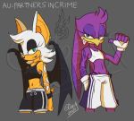  anthro bottomwear chiropteran clothing duo female flat_chested mammal nostalgicrogue rouge_the_bat shorts sonic_riders sonic_the_hedgehog_(series) sportswear swallow_(disambiguation) swimming swimming_trunks swimwear wave_the_swallow 