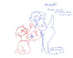  anthro blood bodily_fluids clothed clothing curvy_figure duo erection female hi_res kneeling lizard male male/female money money_bag nosebleed nude pheronoa reptile rime_the_vixen scalie seductive sign size_difference sketch text topless voluptuous 