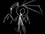  anthro black_background clothing digital_media_(artwork) dress female halo lagomorph lazyphantasmagoria leporid mammal monochrome polygons rabbit simple_background solo vib-ribbon vibri video_games wings 