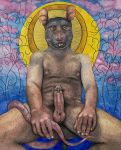  absurd_res anthro artist_brother-rat body_hair erection genital_piercing genitals hi_res male mammal murid murine painting_(artwork) penis penis_piercing piercing prince_albert_piercing rat rodent sitting solo traditional_media_(artwork) watercolor_(artwork) 