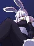  :&lt; absurd_res accessory anthro armwear asutoro black_bottomwear black_clothing black_nose black_pants blue_background bottomwear breasts butt clothed clothing crop_top elbow_gloves female fully_clothed fur gloves hair hair_accessory handwear hi_res kemono lagomorph leporid long_ears long_hair looking_at_viewer mammal medium_breasts monotone_body monotone_fur monotone_hair pants pigtails pupils rabbit red_eyes shirt simple_background sitting slit_pupils solo thick_thighs topwear white_body white_fur white_hair 