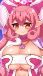  big_breasts breasts cleavage clothed clothing female hair huge_breasts humanoid humanoid_pointy_ears jewelry katuu not_furry pink_hair solo 