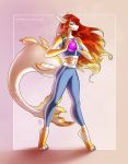  2020 4_toes 5_fingers anthro breasts clothed clothing digital_media_(artwork) eyebrows eyelashes female fingers fish hair hi_res marine non-mammal_breasts red_hair shark solo toes yasmil 