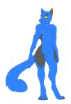  4_fingers 4_toes anthro blue_body blue_fur fingers fur grey_body grey_fur male mammal solo toes unknown_artist yellow_eyes 