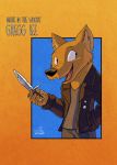  2020 5_fingers absurd_res anthro canid canine clothed clothing fingers fox fur gregg_lee hi_res huge_filesize jacket katnay male mammal night_in_the_woods simple_background solo topwear video_games 
