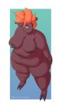  absurd_res anthro big_breasts bovid breasts caprine female fur goat hair hi_res huge_breasts mammal nipples obese obese_anthro obese_female overweight overweight_anthro overweight_female solo standing whooperscooper 