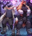  2020 abs absurd_res anthro better_version_at_source biceps canid canine canis clothed clothing fur hi_res male mammal muscular muscular_anthro muscular_male physen wolf 