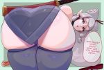  bent_over big_butt breath_of_the_wild butt clothing crystalcheese huge_butt humanoid humanoid_pointy_ears looking_at_viewer looking_back nintendo not_furry panties paya solo speech_bubble text the_legend_of_zelda thick_thighs underwear video_games wide_hips 