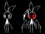  anthro black_background blood bodily_fluids clothed clothing digital_media_(artwork) dress female halo lagomorph lazyphantasmagoria leporid mammal monochrome rabbit simple_background solo vib-ribbon vibri video_games wings 