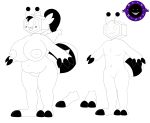  2020 2_toes 3_fingers absurd_res anthro arthropod berk_rider big_breasts breasts chubby_female combee duo feet female fingers hair hi_res huge_breasts hymenopteran insect inverted_nipples larger_female male model_sheet monochrome nintendo nipples nude open_mouth pok&eacute;mon pok&eacute;mon_(species) puffy_nipples simple_background size_difference slightly_chubby standing t-pose toes video_games wings 