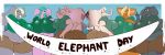  absurd_res amanda_fairhart anthro banner clothing elephant elephantid gin-blade group hi_res mammal mammoth proboscidean sarah_fairhart 