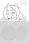  absurd_res anthro areola breast_squish breasts breasts_against_glass dripping_water dripping_wet fangs female glass hair hi_res latias legendary_pok&eacute;mon lewdtias line_art long_hair looking_at_viewer nintendo nipples on_glass open_mouth pok&eacute;mon pok&eacute;mon_(species) quin-nsfw smile smiling_at_viewer soap solo speech_bubble squish steam suds video_games wet 