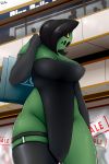  absurd_res anthro bag black_sclera cacnea cactus clothed clothing dress female hi_res looking_aside mall nintendo no_underwear perspective pok&eacute;mon pok&eacute;mon_(species) public quin-nsfw sale shopping solo video_games 