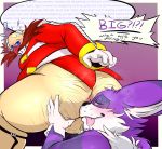  anthro anus big_butt big_the_cat bodily_fluids body_hair butt butt_hair domestic_cat dr._eggman drooling duo embarrassed felid feline felis hi_res human human_on_anthro interspecies looking_back male male/male mammal saliva slightly_chubby sonic_the_hedgehog_(series) tokyoteddybear tongue 