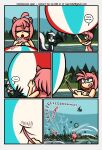 2026 absurd_res amy_rose anthro archie_comics ball beach_ball blue_eyes breasts clothing comic covering covering_breasts dialogue duo english_text eulipotyphlan geoffrey_st._john green_eyes group hedgehog hi_res inflatable inflating_object lake male mammal mephitid multiple_scenes nude nude_anthro nude_female pink_quills purple_clothing purple_speedo purple_swimwear quills_(anatomy) scared sega skunk smile smirk sonic_the_hedgehog_(archie) sonic_the_hedgehog_(comics) sonic_the_hedgehog_(series) speech_bubble speedo sqootshy stuttering swimwear tan_arms tan_breasts tan_hands tan_mouth tan_stomach teal_eyes text unsure worried