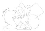 2025 anthro ass_up big_butt butt female front_view hi_res long_ears looking_at_viewer monochrome moztove narrowed_eyes nintendo pokemon simple_background smile solo tail thick_thighs white_background