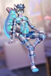 anthro genitals hi_res joints machine male nariikhan penis robot robot_anthro robotic robotization sitting solo translucent translucent_body translucent_tail