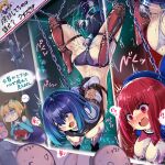  3boys 3girls arima_kana ass bdsm black_panties blonde_hair blue_eyes blue_hair blue_hat blush bondage bound embarrassed grabbing_another's_breast groping hat highres kurokawa_akane memcho monikano multiple_boys multiple_girls oshi_no_ko panties red_eyes red_hair restrained rotating_brushes short_hair underwear upside-down 