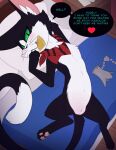 2023 3_claws 3_toes bed bedroom black_body black_claws black_ears black_fur black_nose black_tail cait_sith_(ffxiv) claws condom condom_wrapper detailed_background dialogue digital_media_(artwork) dipstick_tail domestic_cat english_text feet felid feline felis female female_feral feral final_fantasy final_fantasy_xiv final_fantasy_xiv:_heavensward finger_claws front_view fur furniture genitals green_eyes hand_behind_head heart_symbol hi_res inner_ear_fluff inside inviting inviting_to_sex inviting_viewer looking_at_viewer lying mammal markings meraence mostly_nude multicolored_body multicolored_fur multicolored_tail on_back on_bed on_pillow paper pawpads pillow pink_inner_ear pink_pawpads red_scarf scarf scarf_only seductive sexual_barrier_device smile smiling_at_viewer snout solo speech_bubble spread_legs spreading square_enix tail tail_markings talking_to_viewer text toe_claws toes tuft two_tone_body two_tone_fur two_tone_tail vulva whiskers white_body white_fur white_inner_ear_fluff white_tail white_tail_tip wood wood_furniture