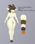 anthro aster_zerda-black bovid brown_body brown_eyes brown_fur brown_hair caprine color_swatch countershade_tail countershading facial_markings femboy fur genitals goat hair head_markings hi_res hooves horn male mammal markings mask_(marking) model_sheet mouth_closed navel nude nude_anthro nude_male penis simple_background small_penis solo tail tan_body tan_fur taur text thick_thighs zibdan