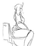 anthro bovid caprine clothed clothing clothing_lift dress dress_lift female goat hi_res horn kanaii mammal mature_female monochrome monster panties panties_down partially_clothed pooping pooping_in_toilet sigh sitting sitting_on_toilet sketch solo toilet toilet_use toriel undertale_(series) underwear underwear_down