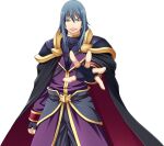  1boy armor blue_eyes blue_hair cape evil_grin evil_smile fingerless_gloves game_asset gloves grin kumacchi large_variant_set long_hair male_focus mercol non-web_source official_art open_mouth outstretched_hand pauldrons self-datamine shoulder_armor shoulder_pads shugo_seijo_prism_saber simple_background smile smirk solo tachi-e transparent_background variant_set 