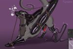  2_horns absurd_res animal_genitalia animal_penis bdsm belt black_hair blush bodily_fluids bondage bound cetacean_genitalia cetacean_penis clothing collar cuff_(restraint) cum cum_collecting cum_container dragon feral furgonomics genital_fluids genitals grey_body hair handwear harness hi_res horn jupizoro latex latex_clothing latex_handwear latex_legwear leather leather_harness legwear long_ears male muzzle_(object) mythological_creature mythological_scalie mythology penile penis penis_milking penis_milking_machine red_penis restrained restraints rope scales scalie scar shaking solo sound_effects spreader_bar tail tapering_penis text whitebreath wings_tied 